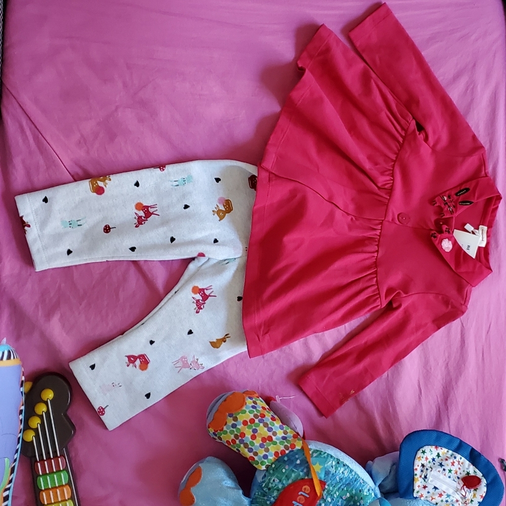 NWT Catimini Reindeer Pants Outfit 9 &12M